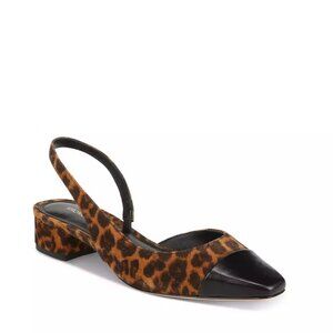 NWOT Veronica Beard Cecile Leopard Leather Slingback